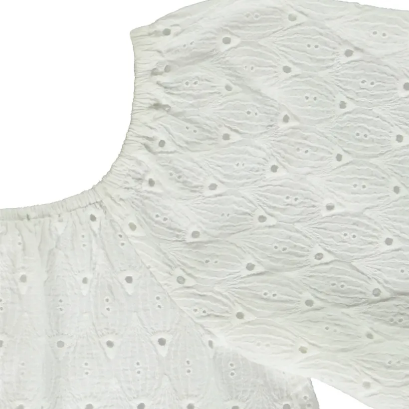 Top en broderie anglaise avec dos croisé pour fille