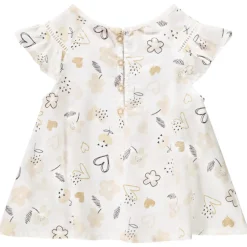 Top à manches courtes volantées en satin pour bébé fille