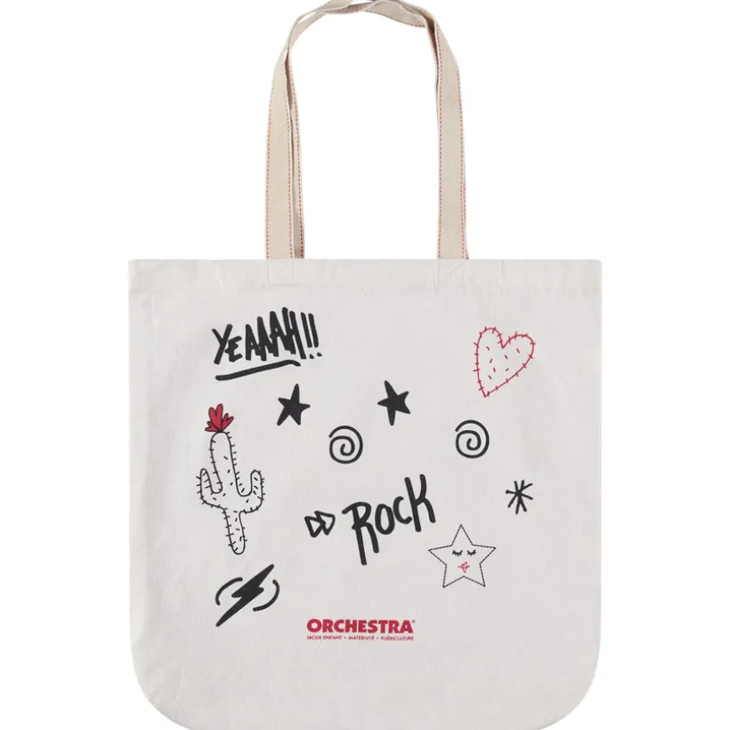 Tote bag en coton recyclé à imprimés fantaisie