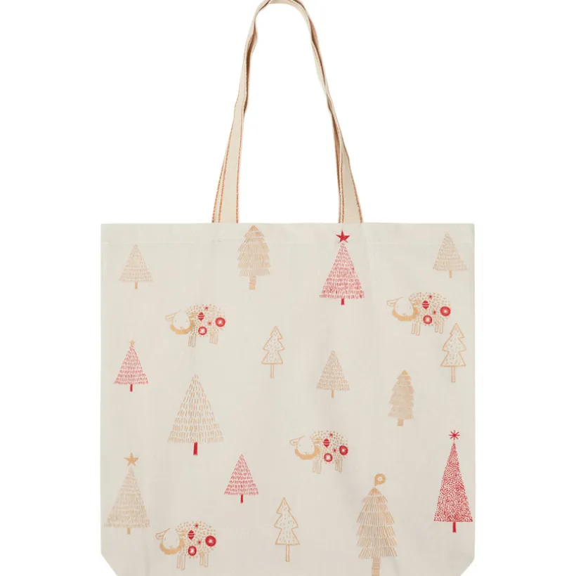 Tote bag en coton recyclé à motifs esprit Noël Hiver magique