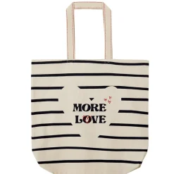 Tote bag rayé avec cœur en coton recyclé à 65%