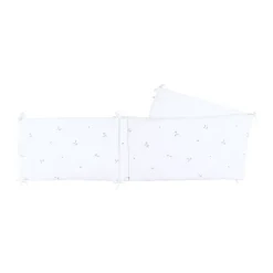 Tour de lit en mousseline brodée blanc