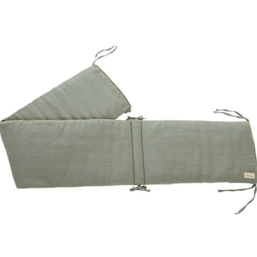 Tour de lit 3 pans en gaze de coton vert