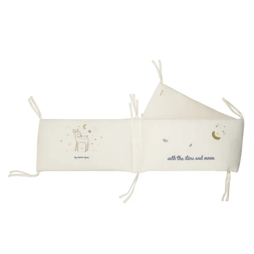 Tour de lit 3 pans en velours Little Deer écru