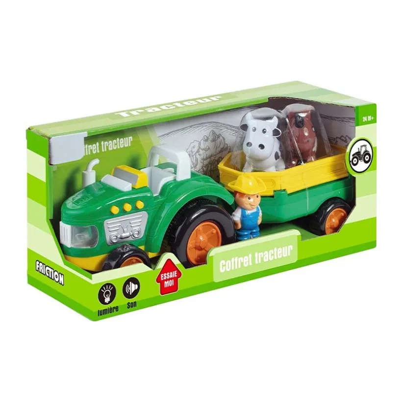 Tracteur de la ferme à friction avec sons et lumières (modèle aléatoire)