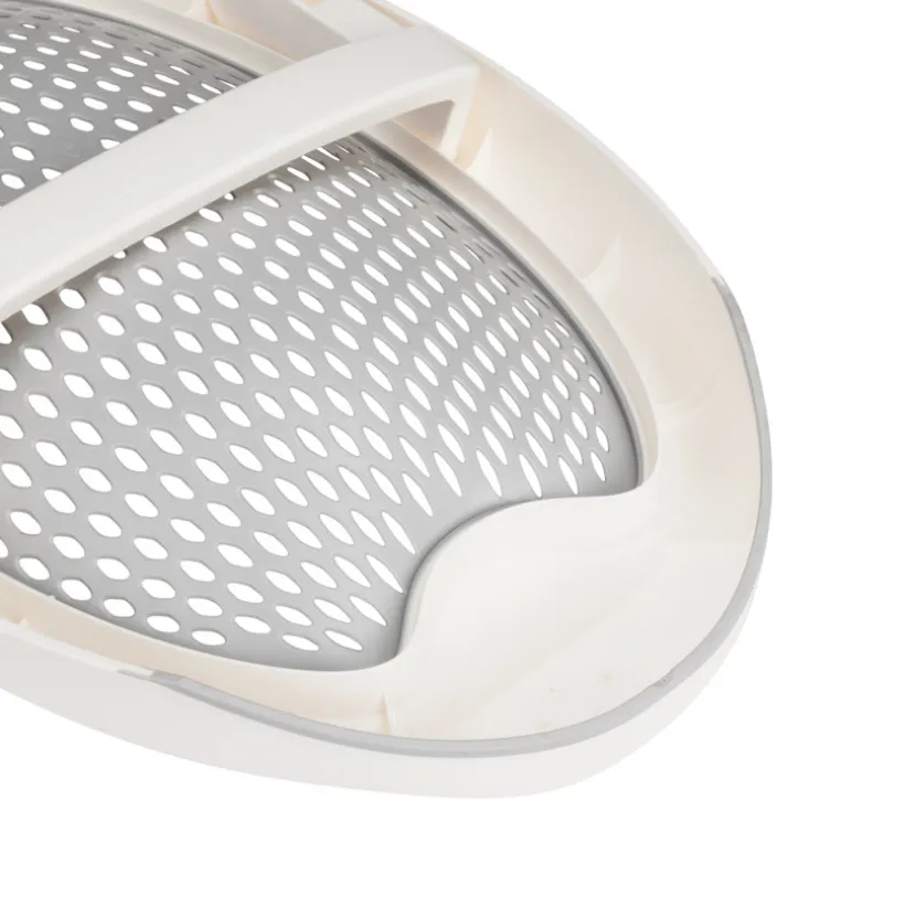 Transat de bain pliable en silicone gris/blanc