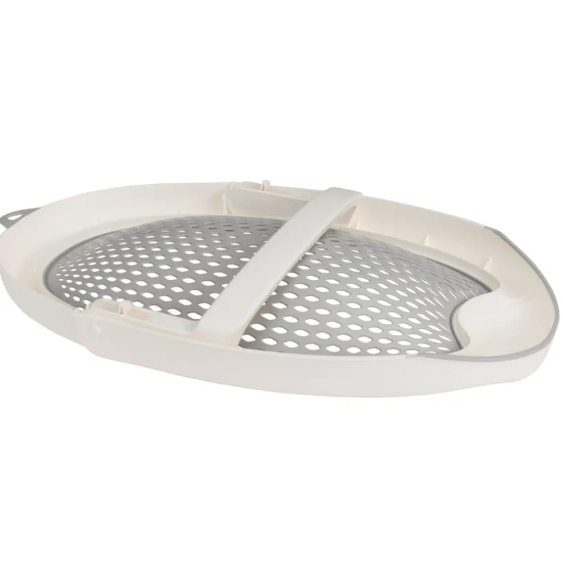 Transat de bain pliable en silicone gris/blanc
