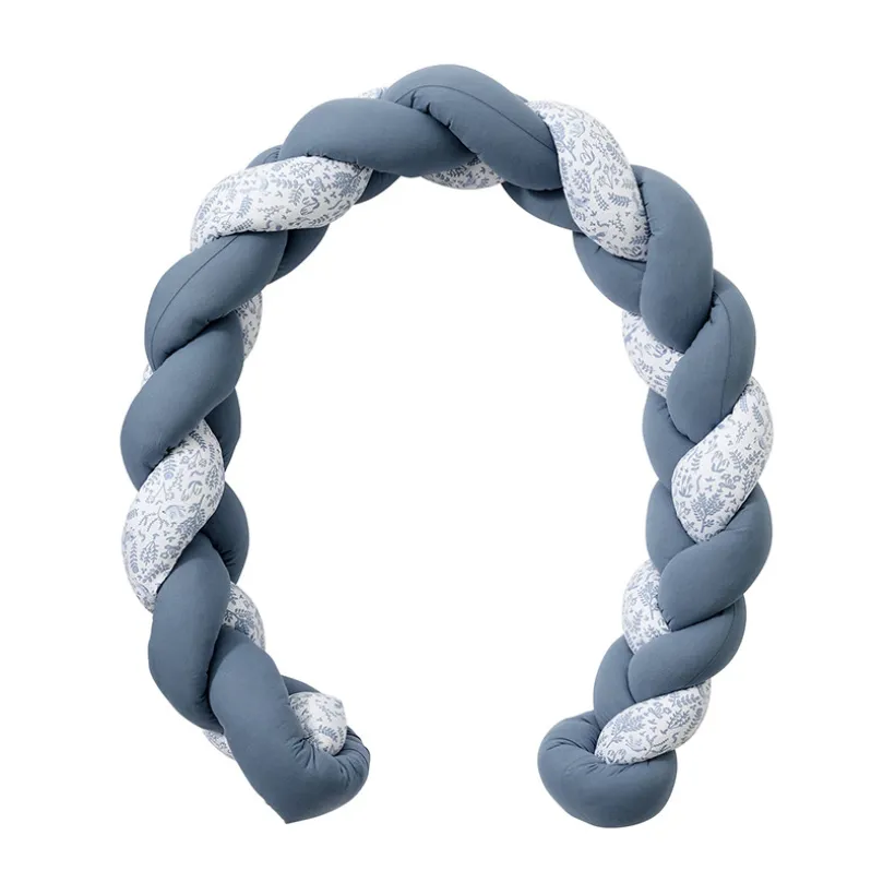 Tresse décorative ouatinée Foret enchantée Blanc Bleu
