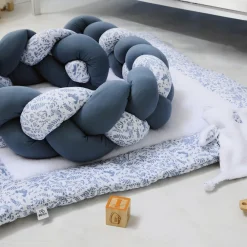 Tresse décorative ouatinée Foret enchantée Blanc Bleu