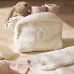 Trousse de toilette en sherpa bouclettes Teddy Miffy oatmeal