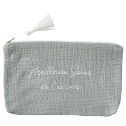 Trousse de toilette Meilleure soeur de l'univers Vert de gris