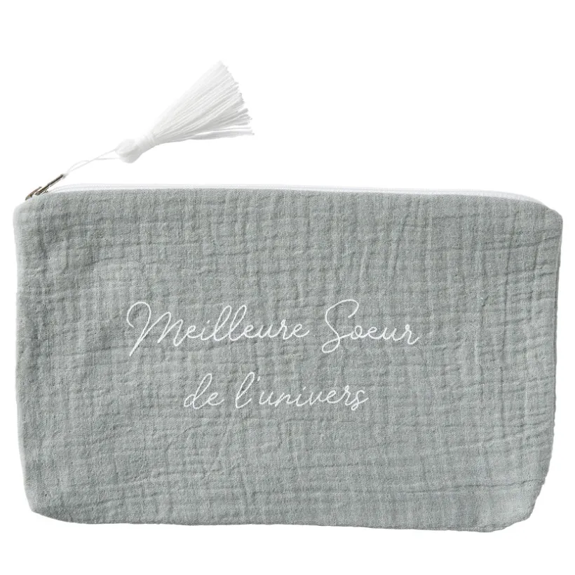 Trousse de toilette Meilleure soeur de l'univers Vert de gris