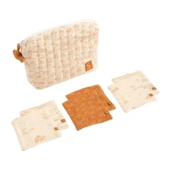 Trousse de toilette Orsino + 6 carrés en éponge lavable