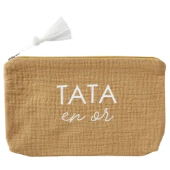 Trousse de toilette Tata en or Noisette