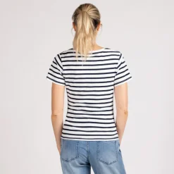 T-shirt de grossesse manches courtes à rayures