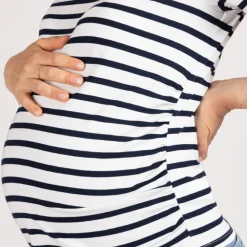 T-shirt de grossesse manches courtes à rayures