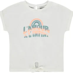 T-shirt manches courtes arc-en-ciel en bouclettes pour bébé fille