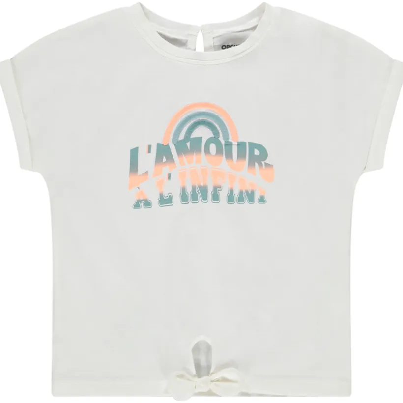 T-shirt manches courtes arc-en-ciel en bouclettes pour bébé fille