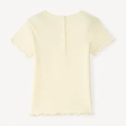 T-shirt manches courtes avec broderie cœur dorée pour fille