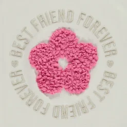T-shirt manches courtes avec fleur effet pétales 3D pour fille