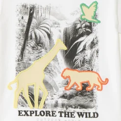 T-shirt manches courtes avec photoprint thème jungle pour garçon