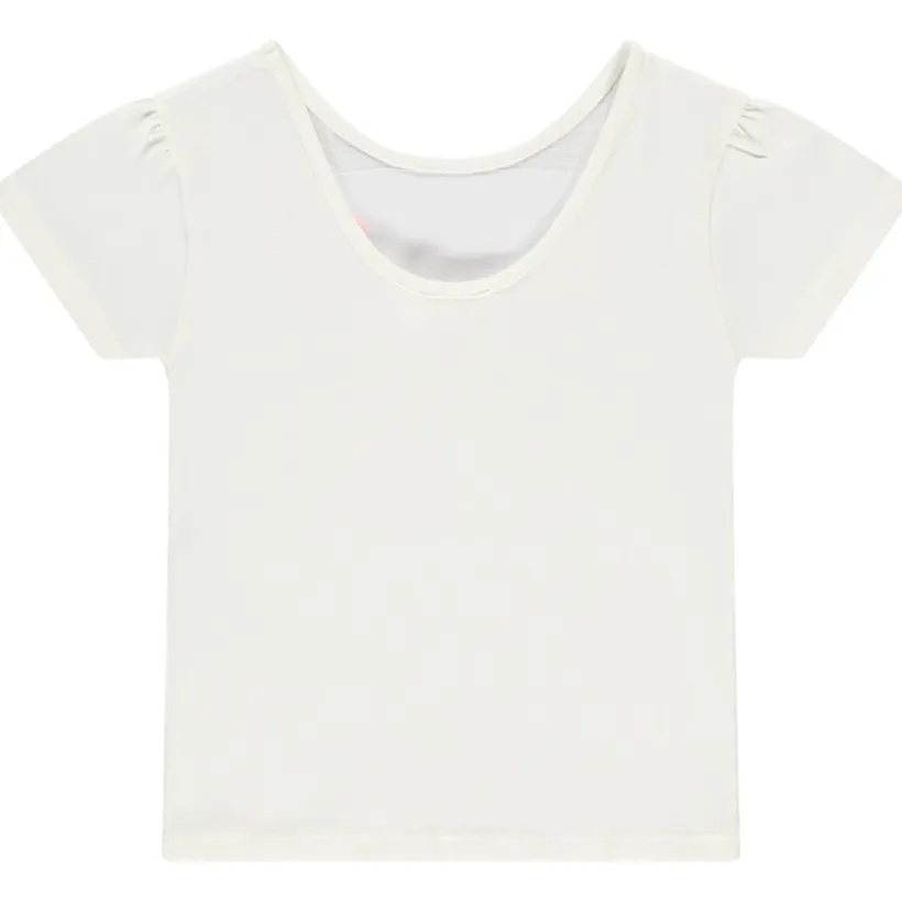 T-shirt manches courtes avec sequins et pétales en reliefs pour fille