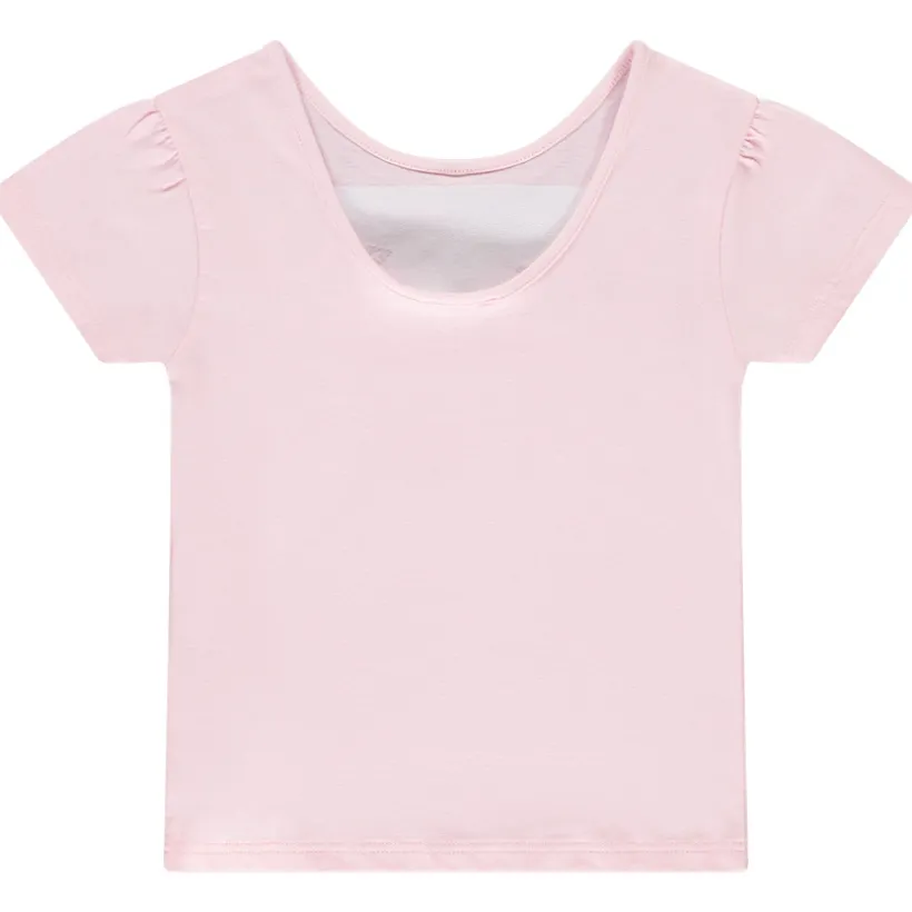 T-shirt manches courtes avec sequins et pétales en reliefs pour fille