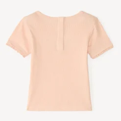 T-shirt manches courtes bébé fille broderie fleurie