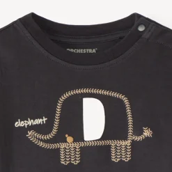 T-shirt manches courtes broderie éléphant pour bébé garçon