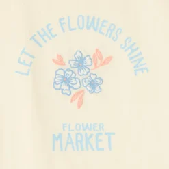 T-shirt manches courtes broderie fleurie pour fille