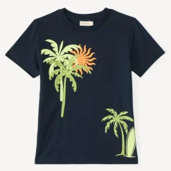 T-shirt manches courtes broderie et print palmiers pour garçon