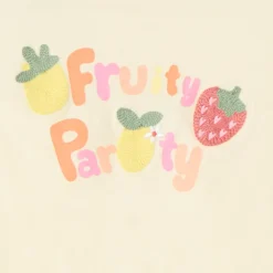 T-shirt manches courtes broderie fruits pour bébé fille