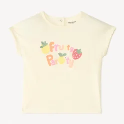 T-shirt manches courtes broderie fruits pour bébé fille