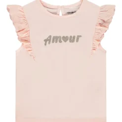 T-shirt manches courtes brodées à print pailleté pour bébé fille