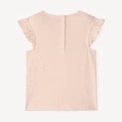 T-shirt manches courtes à broderie dorée pour bébé fille