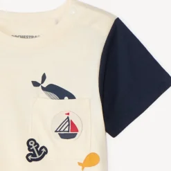 T-shirt manches courtes color block fantaisie pour bébé garçon