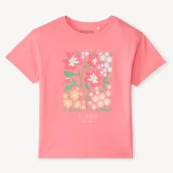 T-shirt manches courtes coupe oversize print fleuris pour fille