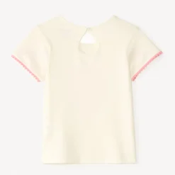 T-shirt manches courtes croisées broderie palmier pour bébé fille