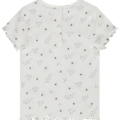 T-shirt manches courtes côtelé et imprimé pour bébé fille
