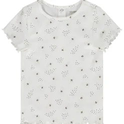 T-shirt manches courtes côtelé et imprimé pour bébé fille