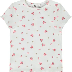 T-shirt manches courtes effet côtelé fantaisie pour bébé fille
