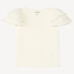 T-shirt manches courtes en broderie anglaise pour fille