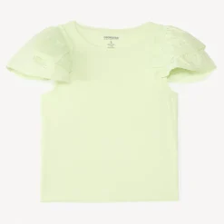 T-shirt manches courtes en broderie anglaise pour fille