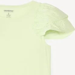 T-shirt manches courtes en broderie anglaise pour fille
