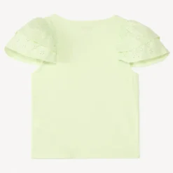 T-shirt manches courtes en broderie anglaise pour fille