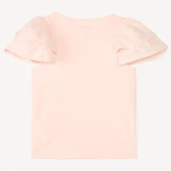 T-shirt manches courtes en broderie anglaise pour fille