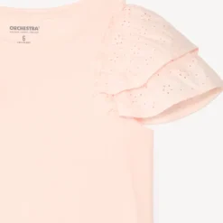 T-shirt manches courtes en broderie anglaise pour fille