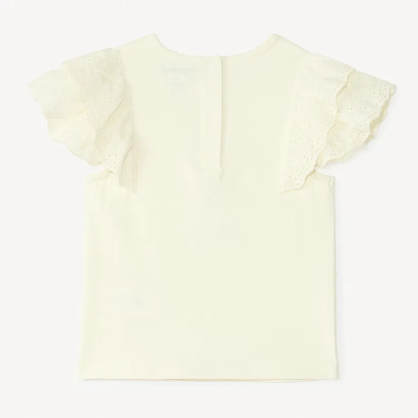T-shirt manches courtes en broderie anglaise motif papillon pour bébé fille