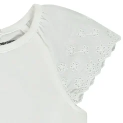T-shirt manches courtes en broderie anglaise pour bébé fille