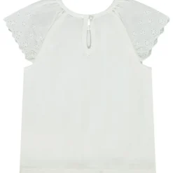 T-shirt manches courtes en broderie anglaise pour bébé fille